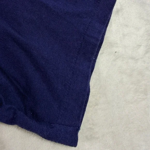 VINTAGE 90s Beach Club Jerzees Mens Graphic T Shirt Navy Textured USA Made - Picture 5 of 8